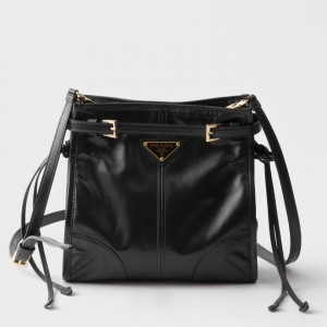 Prada Bonnie Mini Shoulder Bag in Black Calfskin