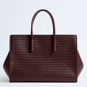 Bottega Veneta Barbara Bag in Barolo Intrecciato Lambskin