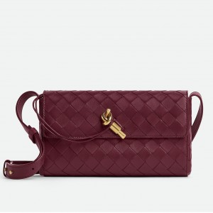 Bottega Veneta Mini Andiamo Cross-Body Bag in Barolo Intrecciato Lambskin