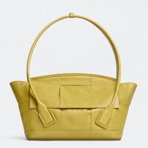 Bottega Veneta Arco Medium Bag In Mirabelle Intrecciato Leather