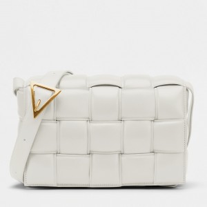 Bottega Veneta Padded Cassette Bag In White Lambskin