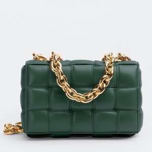 Bottega Veneta Chain Cassette Bag In Raintree Lambskin