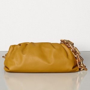 Bottega Veneta The Chain Pouch In Ocra Calfskin