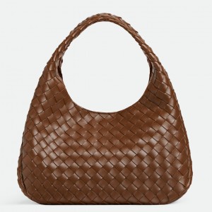 Bottega Veneta Campana Medium Bag in Nocciola Intrecciato Lambskin