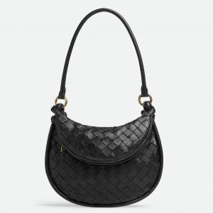 Bottega Veneta Gemelli Small Bag in Black Intrecciato Lambskin