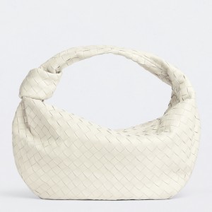 Bottega Veneta BV Jodie Small Bag In White Intrecciato Leather
