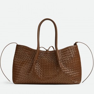 Bottega Veneta Pinacoteca Large Bag in Nocciola Intrecciato Calfskin