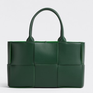 Bottega Veneta Arco Small Tote In Raintree Intrecciato Lambskin