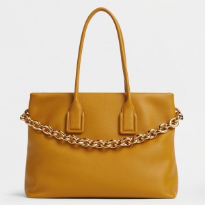 Bottega Veneta Chain Tote Bag In Cob Grained Leather