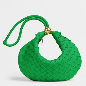 Bottega Veneta Turn Bag In Green Intrecciato Lambskin