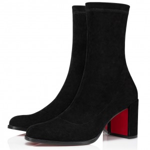 Christian Louboutin Stretchadoxa 70MM Ankle Boots in Black Suede
