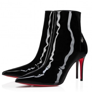 Christian Louboutin Sporty Kate 85mm Boots in Black Patent Leather