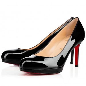 Christian Louboutin Black Patent New Simple 85mm Pumps