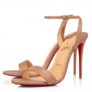 Christian Louboutin Loubigirl 100mm Sandals In Nude Lambskin