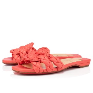 Christian Louboutin Orange Nappa Marmela Flat Sandals