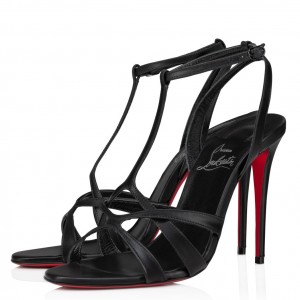 Christian Louboutin Tangueva Strappy Sandals 100mm in Black Leather