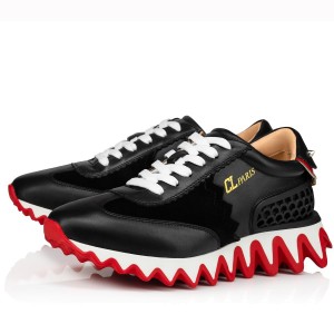 Christian Louboutin Men's Loubishark Sneakers In Black Leather