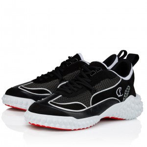 Christian Louboutin Women's Mara Sneakers in Black Mesh and Leather