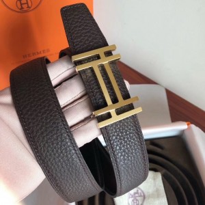 Hermes H Au Carre Belt Buckle & Cafe 32mm Strap