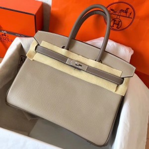 Hermes Bicolor Epsom Birkin 30cm Handmade Grey Bag