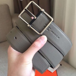 Hermes Grey Saddle 38MM Reversible Belt