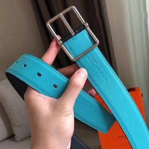 Hermes Bleu Obscur Saddle 38MM Reversible Belt