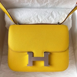 Hermes Constance 18 Handmade Bag In Jaune de Naples Epsom Calfskin 