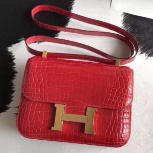 Hermes Constance 24cm Braise Niloticus Crocodile