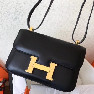 Hermes Swift Constance 24cm Black Handmade Bag