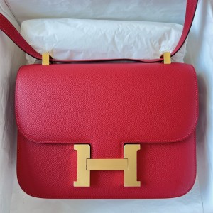 Hermes Constance 1-24 Mirror Bag In Red Epsom Calfskin 