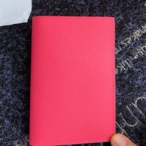 Hermes MC² Euclide Card Holder In Rose Lipstick Epsom Leather
