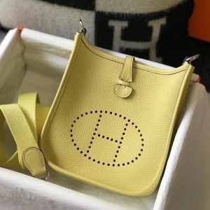Hermes Evelyne III TPM Bag In Jaune Poussin Clemence Leather