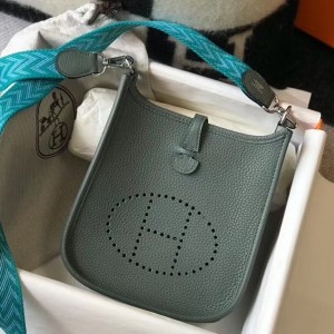 Hermes Evelyne III TPM Bag In Vert Amande Clemence Leather