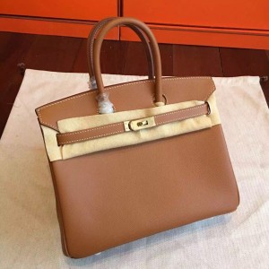 Hermes Brown Birkin 25cm Epsom Handmade Bag