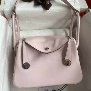 Hermes Lindy 26 Handmade Bag in Mauve Pale Swift Calfskin 