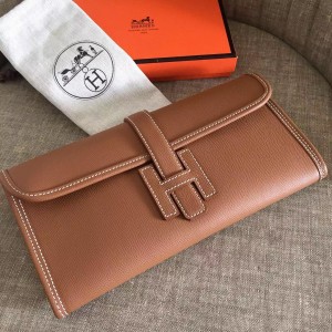 Hermes Gold Epsom Jige Elan 29 Clutch Bag