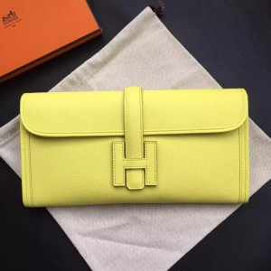 Hermes Yellow Epsom Jige Elan 29 Clutch Bag