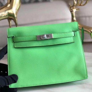 Hermes Green Swift Kelly Danse Bag