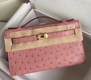 Hermes Terre Cutie Kelly Pochette Ostrich Handmade Bag