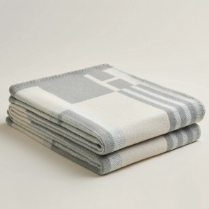 Hermes Ithaque Blanket in Grey Wool and Cashmere 