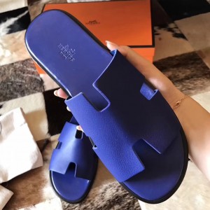 Hermes Izmir Sandals In Electric Blue Epsom Leather