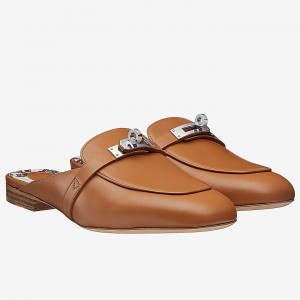 Hermes Oz Mule In Camarel Calfskin Leather