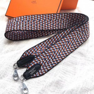 Hermes Sangle Zigzag 50 mm Bag Strap White/Blue/Orange