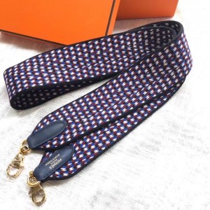 Hermes Sangle Zigzag 50 mm Bag Strap White/Blue/Red