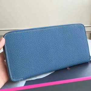 Hermes Blue Jean Azap Zipped Wallet