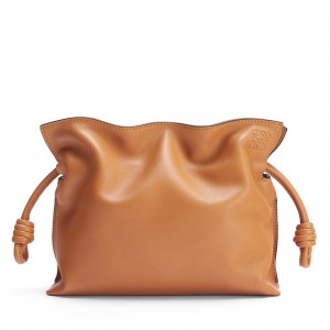 Loewe Flamenco Mini Clutch In Brown Nappa Leather