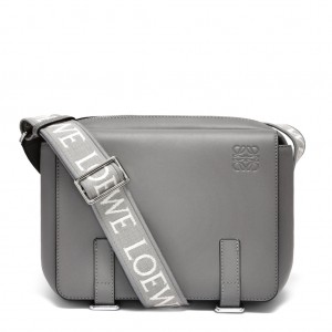 Loewe XS Military Messenger Bag in Grey Calfskin 