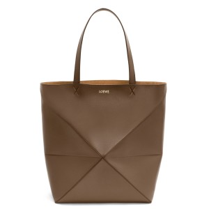 Loewe Large Puzzle Fold Tote Bag in Umber Calfskin