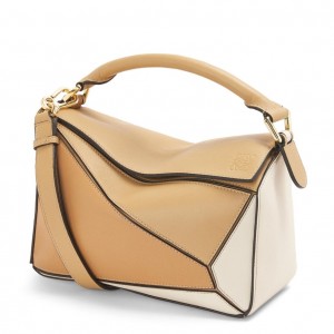 Loewe Puzzle Small Bag In Dune/Warm Desert Calfskin