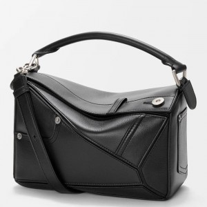 Loewe Panta Puzzle Small Bag in Black Calfskin
